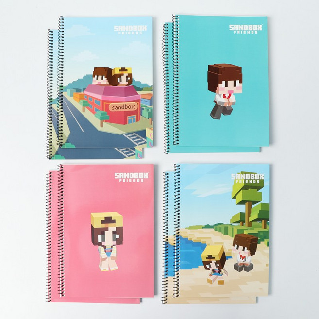 샌드박스 A5 유선노트 4종 X 2P / A5유선노트 스프링노트, 8개