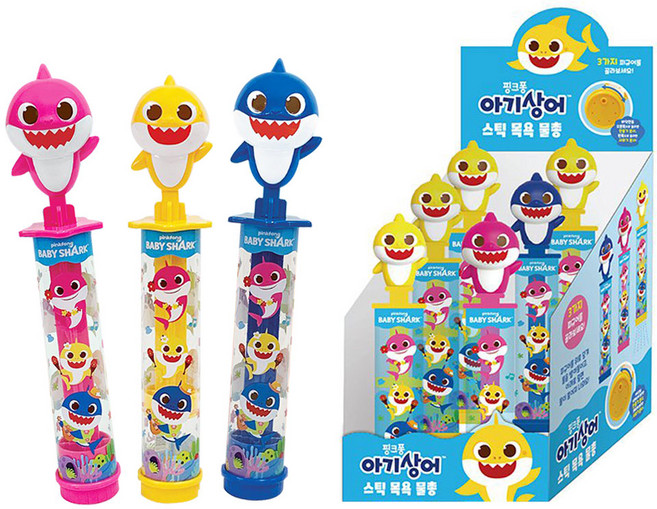 핑크퐁 아기상어 스틱 목욕 물총 6개 세트, 아기상어스틱목욕물총6개세트, 1개