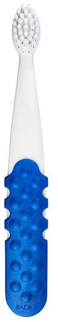 RADIUS Totz Plus 브러시 아동용 칫솔 실키 소프트 BPA 프리 ADA 승인 섬세한 치아 및 잇몸을 위해 3세 이상 어린이를 위한 디자인 - 화이트블루 1팩 3850, 1 Count (Pack of 1), 화이트/사파이어