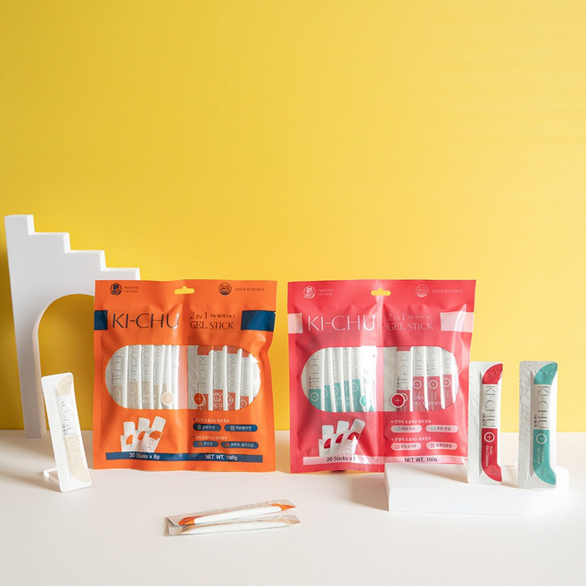 키츄 젤타입 2in1 짜먹는 고양이간식, 2팩, 160g, 닭고기&연어