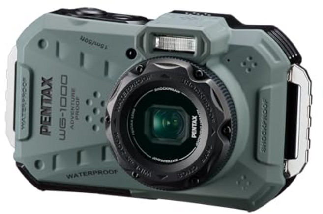 PENTAX WG-1000 15m 2m 2162 펜탁스 올리브 본격 방수 디지털 카메라 방수 (연속, WG-1000 올리브, 1개