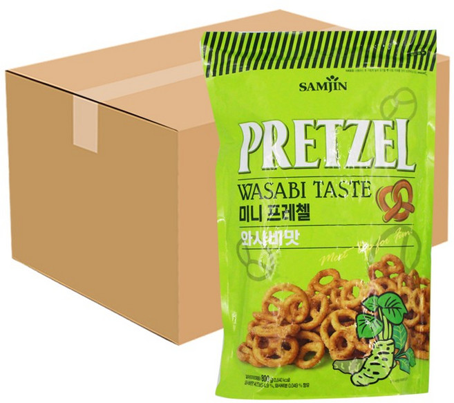 삼진 미니프레첼 와사비맛, 800g, 6개