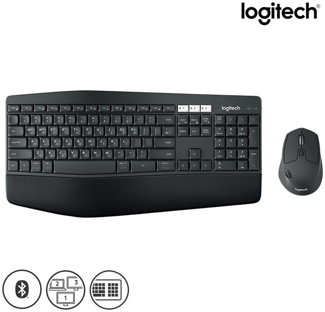 로지텍 코리아 정품 MK850 무선 블루투스 콤보 키보드 마우스 세트 한글 자판, 일반형, 블랙