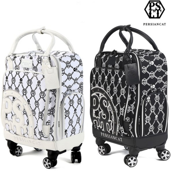 페르시안캣 PER 025 헥사 뉴로고 바퀴형 휠 보스턴백, 블랙