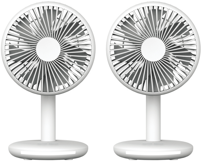 [한정수량 1+1행사] 모노큐브 무선 휴대용 선풍기 MONO-4TFLED 미니 탁상용 LED무드등, 화이트+화이트