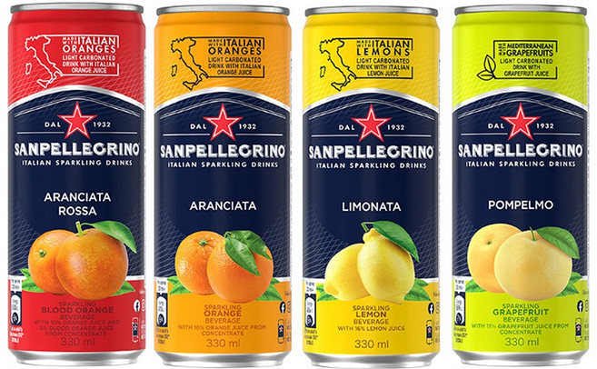 산펠레그리노 탄산음료 4종 혼합 330ml x 16캔 (4가지 맛), 16개