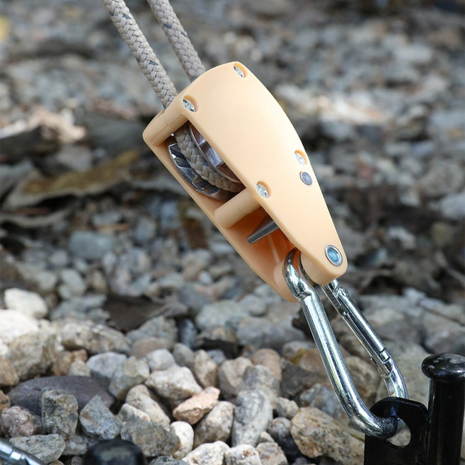 브리즈문 로프라쳇 텐트 타프 연장 로프, 로프라쳇 1/4 + 5m스트링 + 스토퍼, 탄 베이지