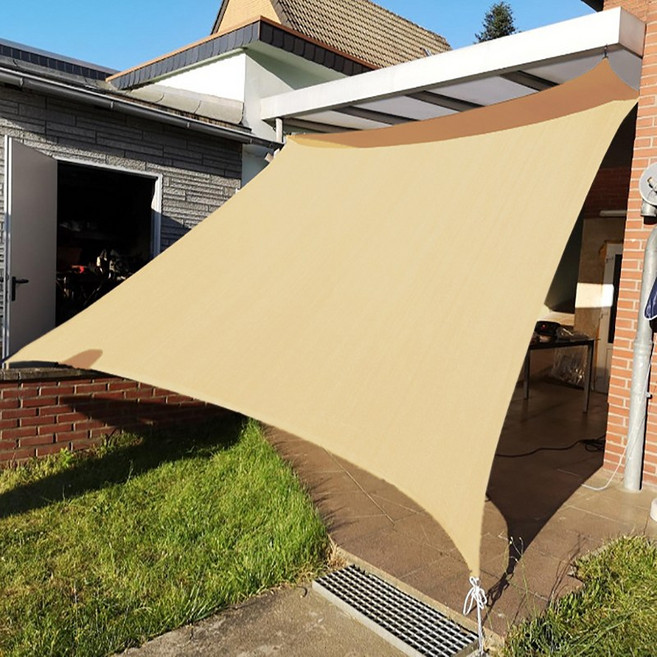 방수 썬쉐이드 (대형 베이지) 그늘막 쉐이드 카페 테라스 옥상 천막 차광막, 4번: 5×5