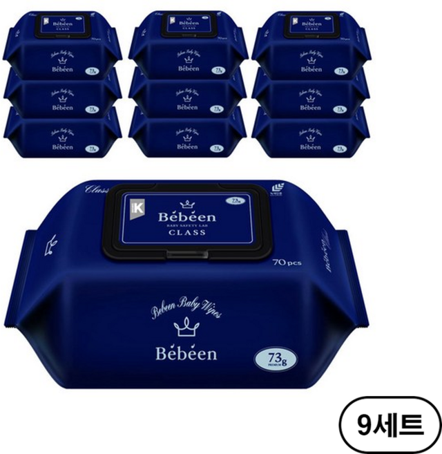 베베앙 클래스 프리미엄 엠보싱 저자극 아기 물티슈 캡형 73평량, 73g, 70매, 90개