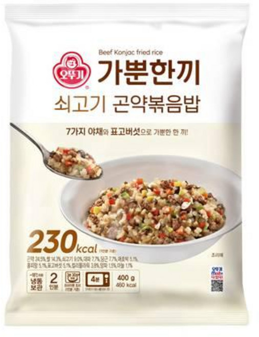오뚜기 가뿐한끼 쇠고기곤약볶음밥, 7개, 400g