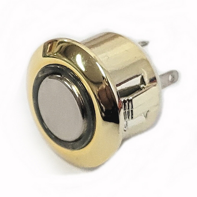 16mm LED조명 터치센서 푸쉬버튼 스위치 골드 블루링, 1개