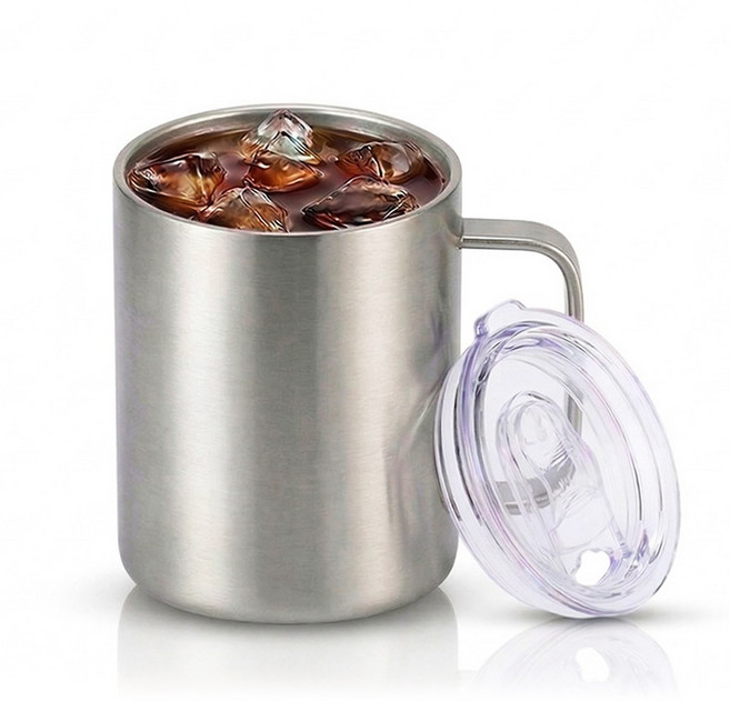 도로 보온 보냉 텀블러 머그컵 355ml 6색, 실버, 1개