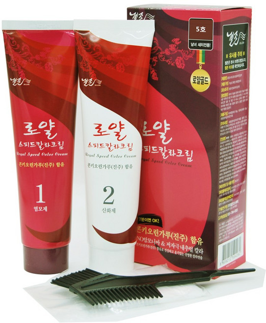 젤존 로얄 스피드 칼라크림 염모제, 1개, 5호-진한갈색