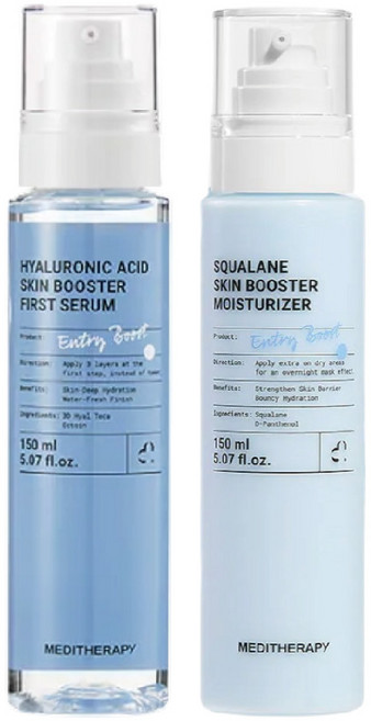 MEDITHERAPY SKIN BOOSTER 玻尿酸精華與角鯊烷保濕乳液組合, 2件, 150ml