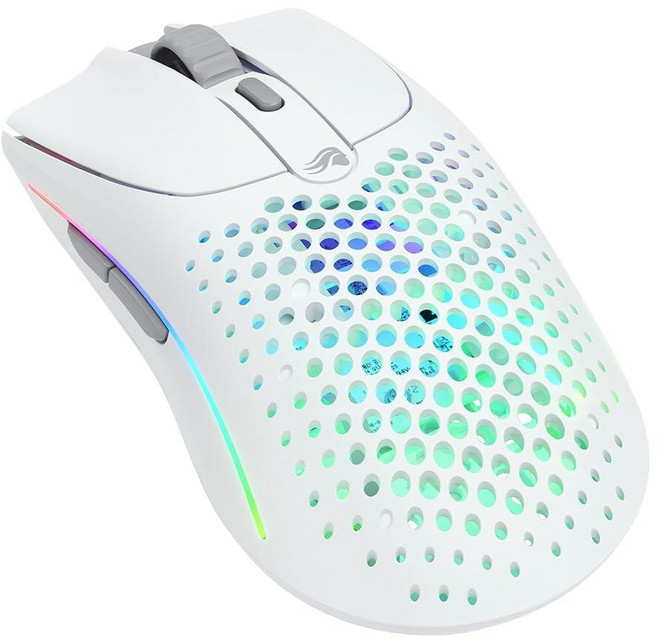 Glorious 게이밍 모델 O 2 무선 마우스 - 하이브리드 2.4GHz 및 블루투스 무선 68g 초경량 긴 배터리 수명 26k BAMF 센서 RGB 양손잡이용 6, Standard, Model O 2 (Ambidextrous), White