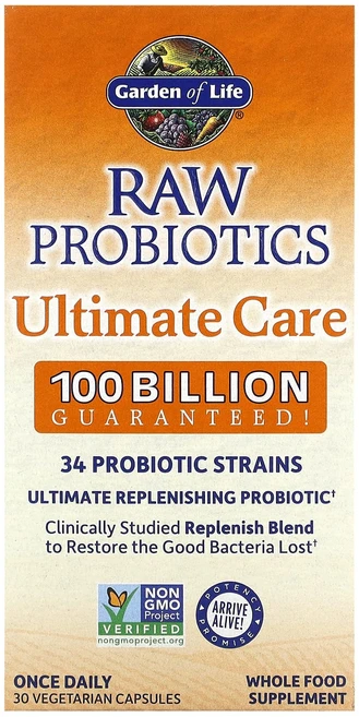 Garden of Life RAW 프로바이오틱 얼티밋 케어 베지 캡슐 30정, 1개 - 쿠팡