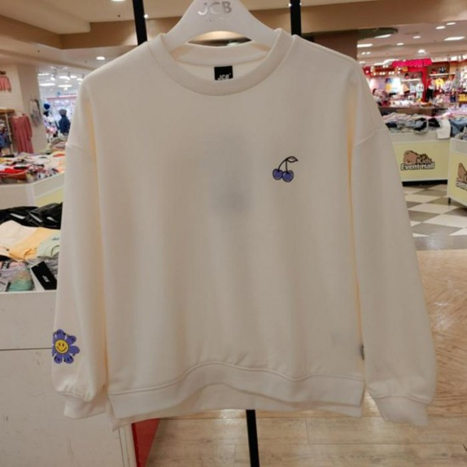 JCB NC05 주니어 봄 가을 여아 심플 캐릭터 체리무늬 맨투맨 JBK8R548 GSI