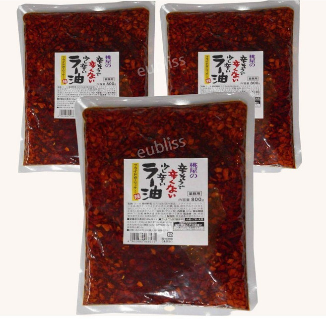 대용량 모모야라유 일본 고추기름 약간 매운맛 밥도둑 만능 일본라유 조미료 800g 업소용 상업용, 1개, 2.4kg