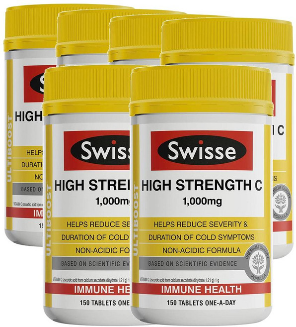 호주 스위스 Swisse High Strength C 하이 스트렝스 비타민C, 6개, 150정