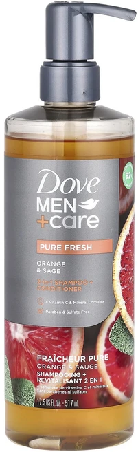 Dove 멘 + 케어 2-in-1 샴푸 + 컨디셔너 오렌지 & 세이지 517ml(17.5fl oz), Dove멘케어2in1샴푸컨디셔너오렌지세이지517ml17, 1개 - 쿠팡