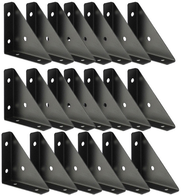 아이베란다 코너 꺽쇠 삼각 브라켓 연결철물, 블랙, 20개