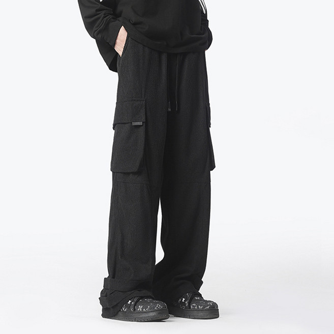 남성 봄가을 코듀로이 카고 팬츠 캐주얼 스트레이트 와이드 팬츠