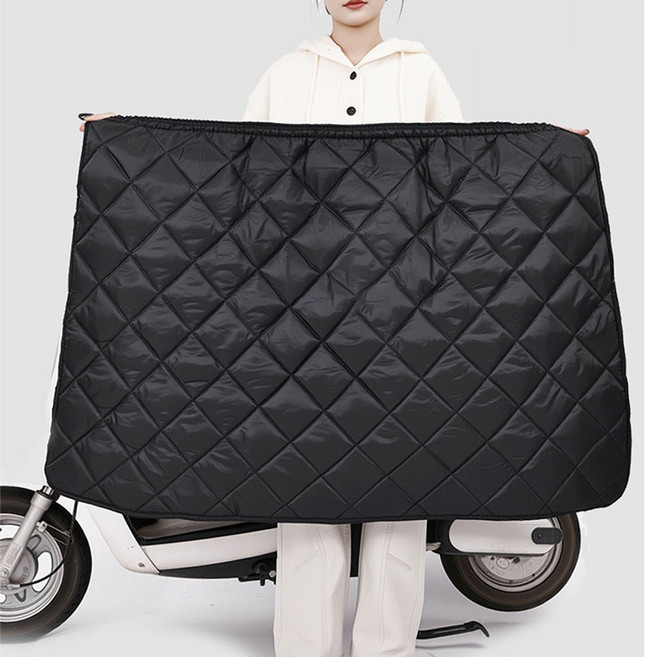하프차이나 오토바이 스쿠터 워머 캠핑 배달대행 담요 보온 바람막이 방한 다리토시, 블랙
