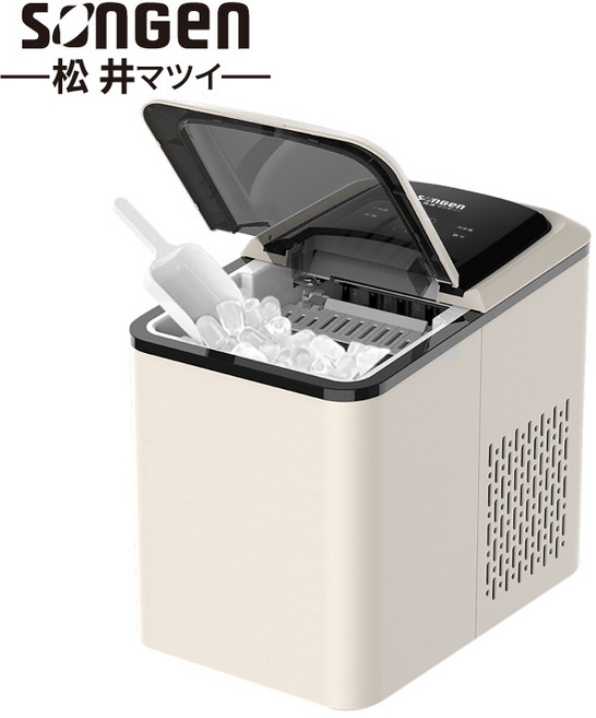SONGEN 製冰機 SG-IC07E，6分鐘快速製冰，自動清洗，大小冰塊可調，2.2L大容量, SG-IC07E