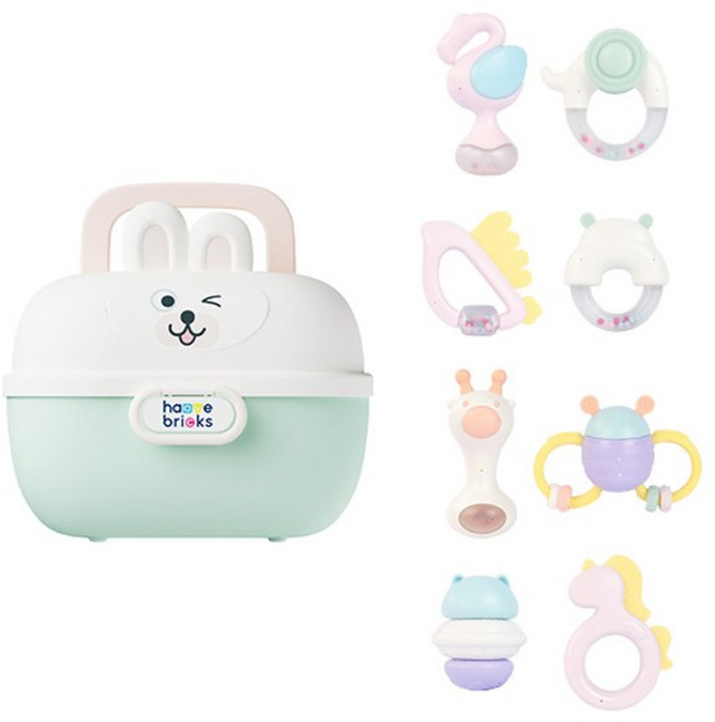 하베브릭스 잼잼이 딸랑이 8종 + 보관함 세트, ALL COLORDeep Mixed(혼합), 1세트