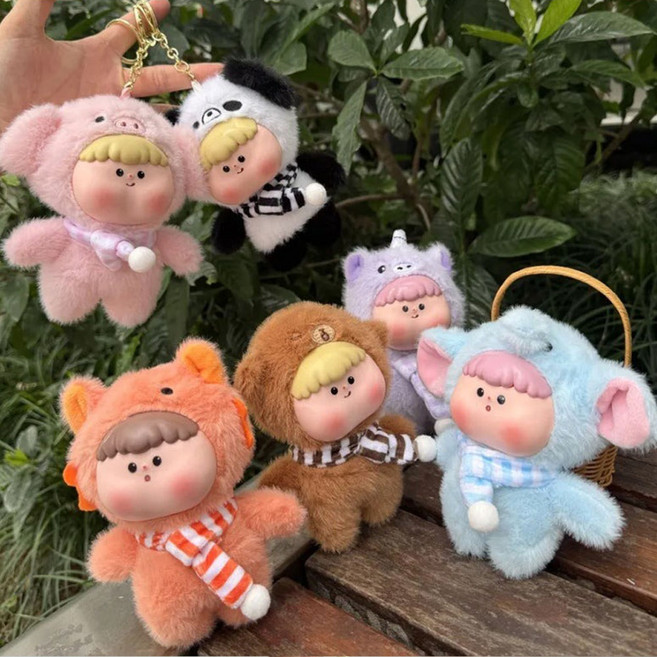 토이즈데이 애니멀룩 럽두두 봉제 애착 인형 키링 가방 꾸미기 선물, 1개, 멀티혼합, 16cm