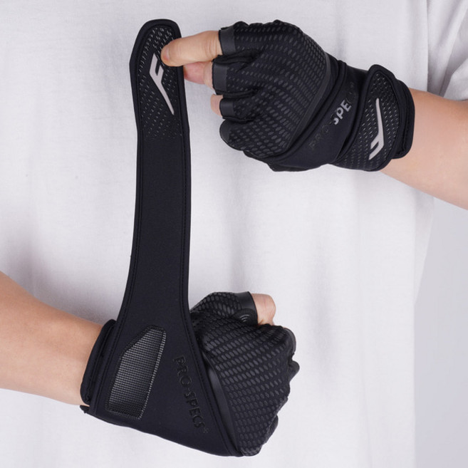 프로스펙스 에센셜 라이트 더블 헬스장갑 양손착용 세트, Black, 1개