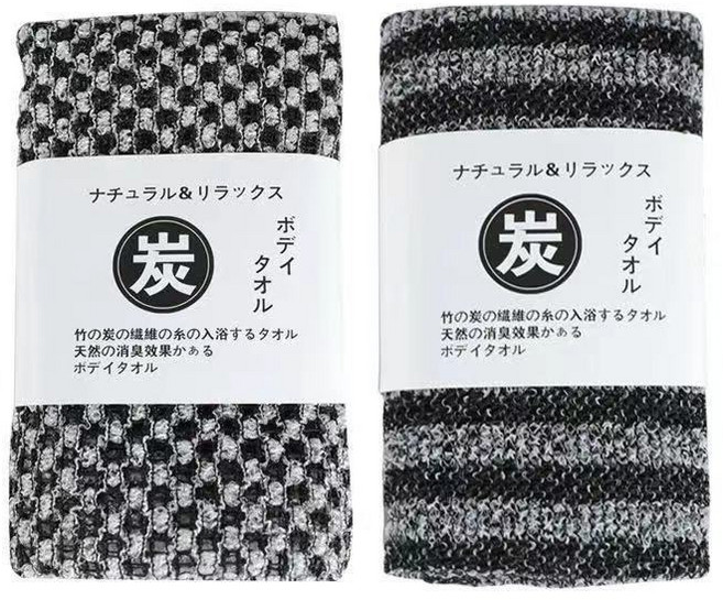 日式洗澡搓背神器 加長搓澡巾 長條強力搓背, 條紋十格紋, 1個