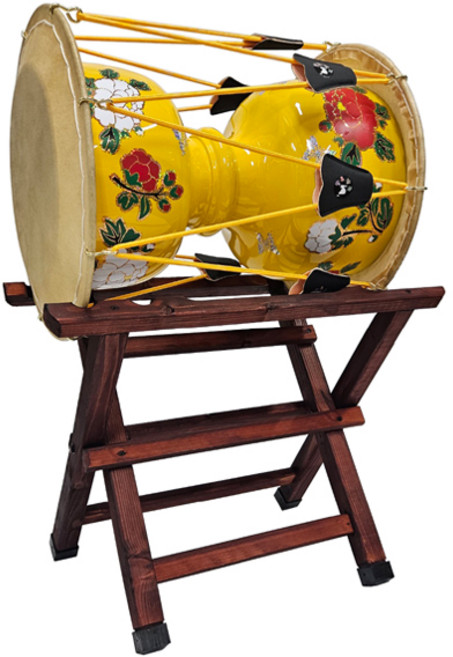 한마음 국악사 트롯고고장구, 노랑, 57cm (고고다이), 주황, 1개