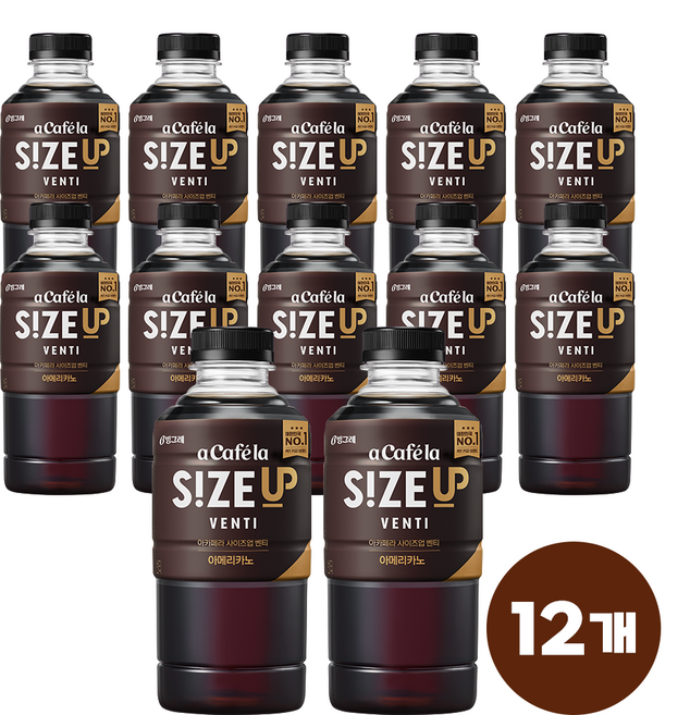 빙그레 아카페라 사이즈업 벤티 아메리카노, 600ml, 12개