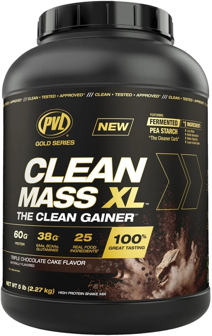 PVL 클린 매스 XL 게이너 하이 프로틴 셰이크 믹스 트리플 초콜릿 케이크 맛, 1개 - 쿠팡