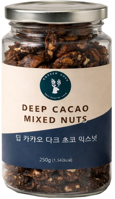 모던구루 딥 카카오 다크 초코 믹스넛, 1개, 250g