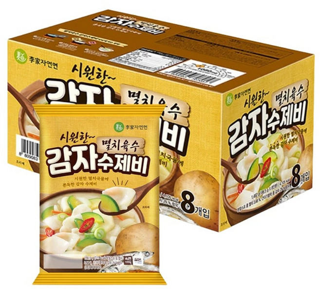 이가자연면 멸치육수 감자수제비 186.5g 8개 1박스
