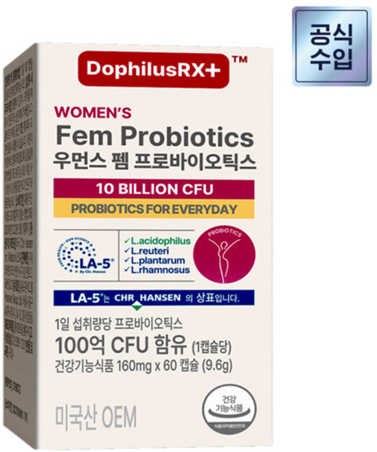 도피러스알엑스 우먼스 펨 프로바이오틱스 9.6g, 1개, 60정