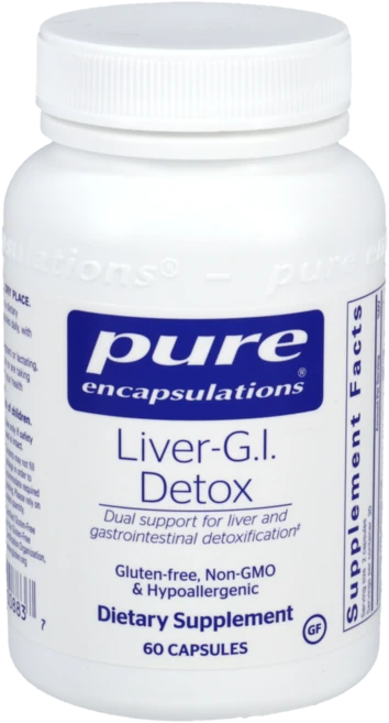 간 위장 해독 영양제 캐나다직구 퓨어인캡슐레이션 리버 지아이 디톡스 60캡슐 밀크씨슬 실리마린 강황 브로콜리 클로렐라 함유, 60정, 1개 - 쿠팡