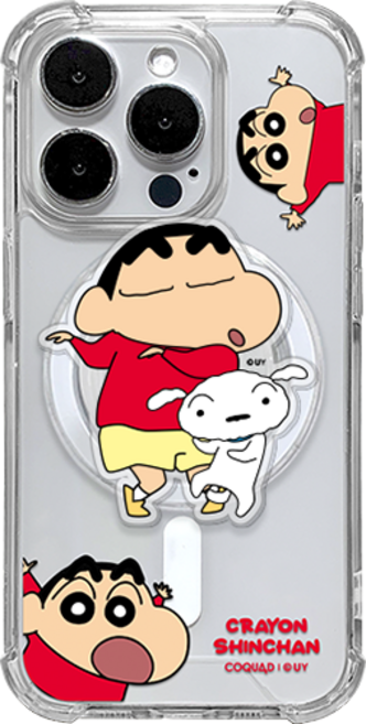 짱구는못말려 짱구 듀오 맥세이프 아크릴 허브톡 핸드폰 케이스