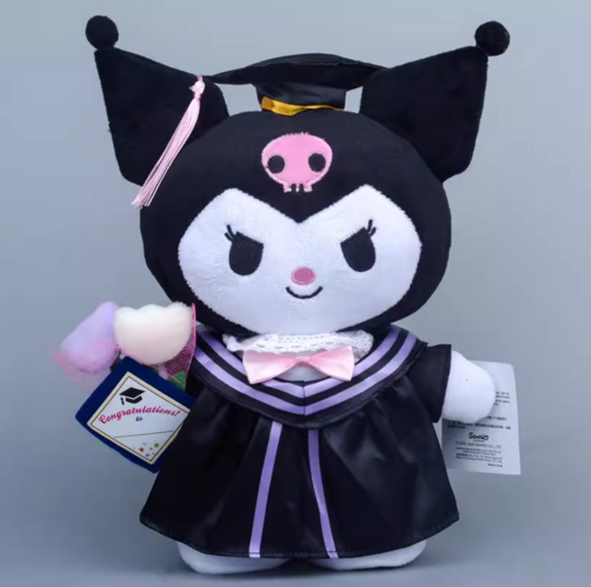 졸업 시즌 산리오 학사모 인형 4종, 01 쿠로미, 27cm, 1개
