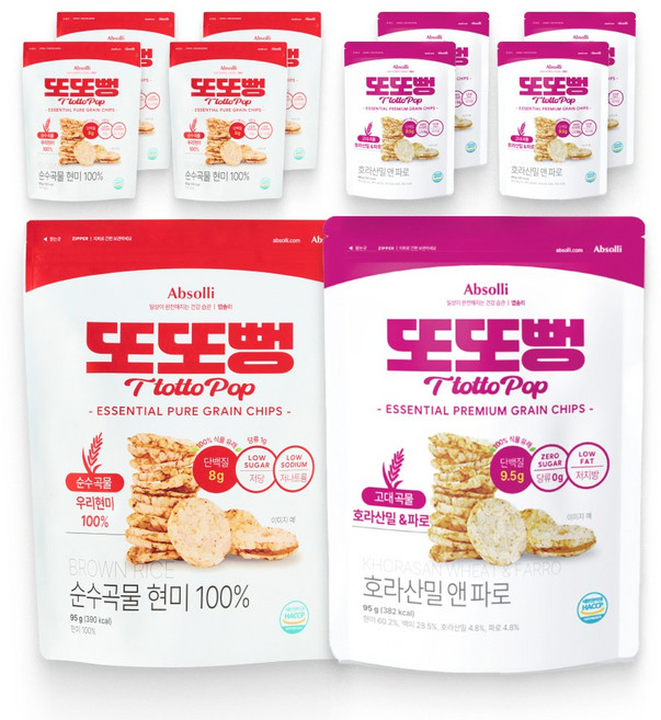 또또뻥 현미 호라산밀앤파로 혼합구성 저당 다이어트 과자 간식, 현미3봉지 + 카무트앤파로3봉지