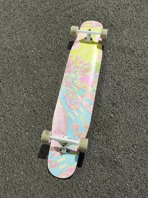 專業版長板舞板滑板，公路滑板、街頭代步、初學者友善, 如圖所示, 1個