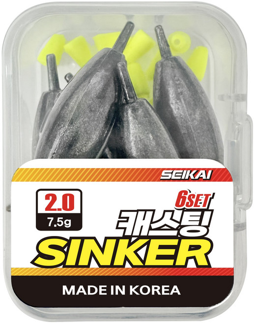 캐스팅 싱커 수중찌 스플릿샷 멀티싱커, 1개, 6개입