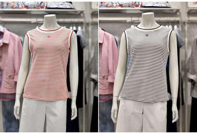 크로커다일레이디 스트라이프 민소매 티셔츠 CLEMTS114