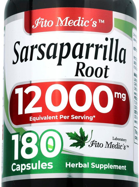 FITO MEDIC'S Sarsaparilla Root | Sarsaparilla 뿌리 캡슐 | 180 캡슐 | 농축 추출물 | 흡수력이 뛰어난 허브 보충제, 1개