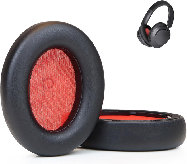 1MORE SonoFlow/SonoFlow SE/SonoFlow Pro 헤드폰 1more헤드픈이어패드.헤드셋스펀지 헤드셋커버 1moresonoflowheadsetcover, 레드 PU