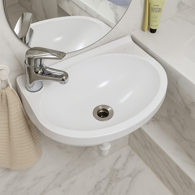 무타공 부착식 플라스틱 간이 미니세면대 싱크대, 4028 세면대 기본구성 1세트, 1개