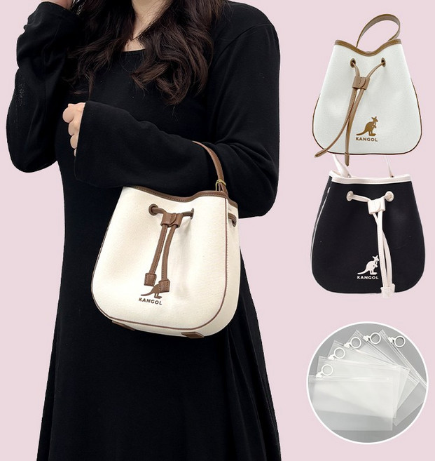 [백화점]캉골 가방 버킷백 듀오 캔버스 크로스백 숄더백 토트백+파우치