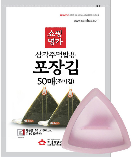 쇼핑명가김 삼각김밥김 50매+삼각틀1개 구성상품, 선택02-50매(조미김)+삼각틀1개